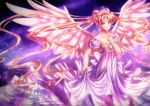  alexandra_mae angel_wings banned_artist bishoujo_senshi_sailor_moon blonde_hair blue_eyes blurry double_bun dress feathers holding holding_necklace long_dress long_hair maboroshi_no_ginzuishou princess_serenity signature skirt skirt_lift sky solo star_(sky) starry_sky tiara tsukino_usagi very_long_hair watermark web_address white_dress wings 