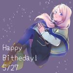  1girl blonde_hair blue_eyes bow brown_capelet capelet dated fire_emblem fire_emblem:_three_houses garreg_mach_monastery_uniform hair_bow hair_over_shoulder happy_birthday long_hair looking_at_viewer low-tied_long_hair low_ponytail mercedes_von_martritz reimio1016 solo 