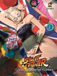  bare_shoulders bikini black_bikini_bottom black_choker blonde_hair blue_eyes bracelet cammy_white choker han_juri hat highres jewelry kimberly_jackson phone red_hat spiked_bracelet spikes street_fighter street_fighter_6 swimsuit tank_top teeth udon_entertainment union_jack 