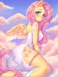3:4 anthro butt equestria_girls equid equine female fluttershy_(eg) fluttershy_(mlp) friendship_is_magic hasbro helenwoodsr hi_res horse humanoid idw_publishing mammal my_little_pony my_little_pony_(idw) pink_body pony shy solo