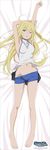  aiz_wallenstein artist_request barefoot blonde_hair blue_panties boyshorts breasts dakimakura dungeon_ni_deai_wo_motomeru_no_wa_machigatteiru_darou_ka full_body highres long_hair medium_breasts navel official_art open_mouth panties sideboob solo stretch underwear 