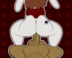  2023 5:4 abs anal balls big_butt butt choker clothing dark_body dark_skin digital_media_(artwork) erection femboy feri_the_bunny feridoodles6 first_person_view freckled_butt freckles frederick frederick_the_bunny genitals hair huge_butt human humanoid jewelry lagomorph leporid low_res male male/male mammal muscular muscular_male necklace pale_skin pattern_background penetration penile penile_penetration penis rabbit sex shirt simple_background spades_(suit) suit_symbol t-shirt thick_thighs topwear vein veiny_penis 