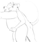  2024 anthro belly belly_grab biped delsol duo eyes_closed hi_res humanoid_hands male mammal monochrome murid murine rat rodent simple_background slightly_chubby white_background 