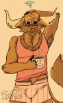  animal_humanoid anthro armpit_hair ball_bulge belly_tuft beverage body_hair bovid bovid_horn bovid_humanoid bovine bovine_ears bovine_horn bovine_humanoid bovine_tail boxers_(clothing) brown_body brown_fur brown_hair chest_tuft clothing coffee coffee_mug facial_piercing fingers fur furgonomics furry-specific_piercing hair hi_res hooved_fingers hooves horn horn_piercing horned_humanoid humanoid long_hair male mammal mammal_humanoid nose_piercing nose_ring piercing ring_piercing solo tail tail_tuft taoreta tired tired_eyes tuft underwear waking_up 