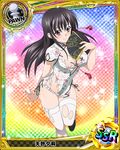  artist_request black_hair breasts card_(medium) character_name chess_piece china_dress chinese_clothes dress fan folding_fan high_school_dxd large_breasts long_hair official_art panties pawn purple_eyes raynare solo thighhighs torn_clothes trading_card underwear white_legwear 