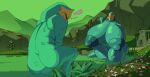 absurd_res ahamkara_(species) alarmed alien alien_humanoid anthro armor big_breasts big_butt big_nipples blue_body breasts butt cliff curvy_figure duo exclamation_point female flower garden genitals gesture gold_face grass green_body gun hand_on_breast heart_symbol hi_res huge_breasts huge_hips huge_nipples huge_thighs humanoid hyper hyper_breasts hyper_hips hyper_nipples hyper_voluptuous lake male male/female moss mountain nipples open_mouth overweight overweight_female partially_submerged plant pond puffy_nipples pussy ranged_weapon riven_of_a_thousand_voices ruins shocked sky slightly_chubby splash surprise taranis thick_thighs veskorart voluptuous voyeur water waving weapon wide_hips
