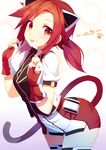  :p animal_ears blush cat cat_ears cat_tail long_hair original paw_pose red_eyes red_hair rizky_(strated) smile solo tail thighhighs tongue tongue_out twintails zettai_ryouiki 