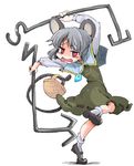  animal_ears capelet dowsing_rod grey_hair jewelry mouse_ears mouse_tail nazrin pendant red_eyes shinapuu short_hair solo tail touhou 