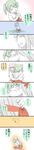  2girls :d ^_^ check_translation closed_eyes clover comic four-leaf_clover grey_hair hairband highres hug kantai_collection long_image multiple_girls o_o open_mouth pleated_skirt red_skirt ribbon sento_(iroiro_gottani) short_hair shoukaku_(kantai_collection) skirt smile spoken_exclamation_mark tall_image translation_request twintails white_hair white_ribbon younger zuikaku_(kantai_collection) 