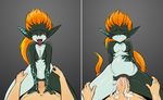  1boy 1girl cum cum_in_pussy girl_on_top imp izra midna orange_hair penis pointy_ears pussy red_eyes sequential sex stomach_bulge the_legend_of_zelda the_legend_of_zelda:_twilight_princess thighs twilight_princess uncensored 