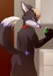  ambiguous_gender anthro bedroom_eyes beverage butt canid canine collar collar_only dionekat femboy fox hi_res male mammal mountain_dew narrowed_eyes nude pokusa presenting presenting_hindquarters raised_tail seductive soda solo tail tongue tongue_out 