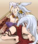  animal_ears armpits ass back backboob backless_outfit barefoot breasts butt_crack detached_sleeves erune from_behind granblue_fantasy kneeling long_hair looking_at_viewer looking_back medium_breasts no_panties pelvic_curtain purple_eyes silver_hair socie_(granblue_fantasy) soles solo spread_legs tail thomasz wolf_ears wolf_tail 