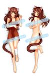  brown_hair cat_eyes cat_tail dakimakura nude orikanekoi tail uvao-tan yulya 