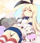  =_= bad_id bad_twitter_id bare_shoulders black_panties blonde_hair blue_skirt chibi closed_eyes crop_top detached_sleeves failure_penguin hair_ribbon hairband highleg highleg_panties jpeg_artifacts kantai_collection long_hair long_sleeves lying miniskirt miss_cloud mittens multiple_girls northern_ocean_hime on_back panties pleated_skirt red_ribbon rensouhou-chan ribbon shimakaze_(kantai_collection) shinkaisei-kan sitting skirt sleeping sleeveless striped striped_legwear thighhighs underwear watanon_(gakushokutei) white_hair 