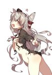  amatsukaze_(kantai_collection) angry blush brown_eyes kantai_collection long_hair protected_link silver_hair solo torn_clothes two_side_up zuizi 