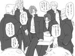  6+boys crowded eroe genderswap genderswap_(mtf) greyscale hasumi_souji_(eroe) igarashi_kyou_(eroe) monochrome multiple_boys original translation_request 