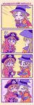  belt blush bow brown_hair closed_eyes comic dress feeding food food_in_mouth halloween hat houjou_hibiki jolly_roger long_dress minamino_kanade multiple_girls open_mouth pirate pirate_hat precure ribbon silent_comic skull skull_and_crossed_swords smile suite_precure suzunashi_susumu translation_request witch witch_hat yuri 