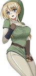  artist_request belt blonde_hair blue_eyes blush breasts earrings genderswap genderswap_(mtf) gloves green_eyes grey_eyes hat jewelry large_breasts link long_hair no_panties non-web_source pointy_ears skirt solo sweat the_legend_of_zelda 