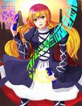  bad_id bad_pixiv_id cape dress foro_(planet_cage) gradient_hair hijiri_byakuren long_hair multicolored_hair scroll solo sorcerer's_sutra_scroll touhou yellow_eyes 