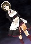  blue_eyes brown_hair dress komatsu_(sakanae) maid shannon skirt solo tattoo umineko_no_naku_koro_ni 