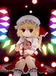  bad_id bad_pixiv_id blonde_hair button_eyes danmaku doll doll_hug flandre_scarlet glowing hat one_side_up ponytail red_eyes short_hair smile solo stuffed_animal stuffed_bunny stuffed_toy touhou tsuguha wings wrist_cuffs 