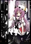  bare_shoulders book catbell crescent gears hat long_hair patchouli_knowledge purple_hair red_eyes solo touhou 