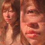  brown_hair eyes face highres lips misawa_hiroshi oil_painting_(medium) original portrait realistic traditional_media zoom_layer 