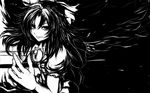  bad_id bad_pixiv_id banned_artist greyscale high_contrast monochrome reiuji_utsuho s_tanly solo touhou wings 