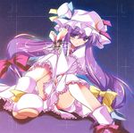  bdsm bondage bound crescent hat ibuki_pon long_hair patchouli_knowledge purple_eyes purple_hair solo touhou 