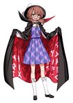  bow brown_eyes brown_hair cape clothes_writing glasses hat hat_bow kumadano open_mouth red-framed_eyewear runes solo touhou usami_sumireko 