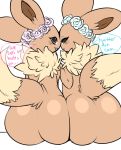  2018 anthro blush brown_fur butt butt_view duo eevee female fur mammal napdust nintendo nude pok&eacute;mon pok&eacute;mon_(species) sibling sister twins video_games 
