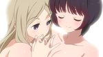  3girls animated animated_gif breasts cheek_kiss cheeks_rub kiss large_breasts multiple_girls nude yuri yuri_kuma_arashi 