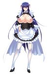  akiyama_rinko aoi_nagisa_(artist) apron breasts heart_pasties high_heels large_breasts maid maid_headdress pasties taimanin_yukikaze taimanin_yukikaze_2 thighhighs 