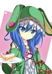  1girl cake child date_a_live food hood hoodie plate yoshino_(date_a_live) 
