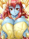  baroque20320514fu blush breasts cleavage hera-sowilo_(p&amp;d) huge_breasts looking_at_viewer monster_girl puzzle_&amp;_dragons red_hair yellow_eyes 