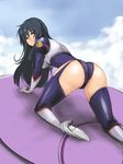  ass blue_leotard fujimura_shizuru leotard long_hair shinkon_gattai_godannar!! solo 