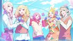  +_+ 1other 4girls :d akiyama_mizuki alien animal april_fools azusawa_kohane backwards_hat baseball_cap black_hat blonde_hair blue_eyes blue_skirt bob_cut bow bow_hairband bowtie brown_eyes clothes_writing cloud collar colorful_palette commentary_request cowboy_shot crypton_future_media denim denim_shorts detached_collar detached_sleeves frilled_shirt frilled_skirt frilled_sleeves frills gradient_hair guest_art hair_ornament hairband hairclip hat heart heart_necklace highres holding holding_animal hood hoodie jewelry kagamine_rin layered_skirt letter_print light_brown_hair long_sleeves looking_ahead looking_at_viewer medium_hair multicolored_clothes multicolored_hair multicolored_hoodie multiple_girls necklace number_tattoo official_art ootori_emu orange_collar orange_shirt orange_skirt orange_sweater_vest pants parted_bangs piapro pink_eyes pink_hair pink_hood pink_pants pink_sleeves pom_pom_(clothes) project_sekai science_fiction sega shirt short_hair shorts side_ponytail sidelocks skirt sky smile sogawa star_(symbol) star_hair_ornament star_print suspender_pants sweater_vest swept_bangs tattoo tenma_saki tentacles tied_hoodie_strings twintails twisted_sidelocks vocaloid white_shirt wonderlands_x_showtime_rin yellow_hoodie yellow_sleeves 