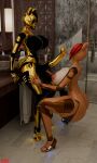 3d_(artwork) 4k animal_genitalia animal_penis animatronic balls bathroom big_balls big_breasts big_butt blender_cycles breasts butt crouching digital_media_(artwork) duo equine_genitalia equine_penis female five_nights_at_freddy&#039;s freddy_(fnaf) freekiller genitals glowing glowing_body glowing_eyes gold_(metal) golden_freddy_(fnaf) hands_on_legs hi_res huge_breasts huge_butt intersex intersex/female leaning leaning_backward looking_down machine metallic_body penis robot scottgames tongue tongue_out