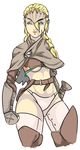  ahoge armor bad_deviantart_id bad_id belt bikini_armor blonde_hair blue_eyes boots braid breasts brooch cammy_white capcom capelet company_connection cowboy_shot cropped_legs crossover dragon's_dogma elbow_gloves forehead_protector gloves huge_ahoge jewelry knee_boots knee_pads long_hair m-a-v-e-r-i-c-k medium_breasts scar skull solo street_fighter thighhighs twin_braids underboob vambraces 