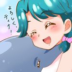  commentary_request dolphin go!_princess_precure hinata_(laby_spe) hug kaidou_minami precure solo swimsuit tina_(go!_princess_precure) translation_request younger 