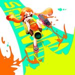  ;q aiming bike_shorts copyright_name domino_mask flat_chest full_body highres ink_tank_(splatoon) inkling jumping long_hair mask omi_(gxtm) one_eye_closed orange_eyes orange_hair paint_splatter pointy_ears shoes sidelocks sneakers solo splatoon_(series) splatoon_1 splattershot_(splatoon) super_soaker tentacle_hair tongue tongue_out 