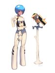  adapted_costume animalization ayanami_rei bird blue_hair bodysuit eva_00 full_body na_in-sung neon_genesis_evangelion plugsuit red_eyes short_hair simple_background standing white_background white_bodysuit 