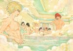 6+boys abs bakugou_katsuki bath_stool bathing black_hair blonde_hair boku_no_hero_academia burn_scar convenient_censoring green_eyes green_hair heterochromia highres kaminari_denki kirishima_eijiro male_focus midoriya_izuku mineta_minoru mirror multicolored_hair multiple_boys nipples nude ojiro_mashirao onsen open_mouth partially_submerged pectorals purple_hair red_eyes red_hair same-sex_bathing scar scar_on_face sero_hanta shared_bathing short_male sitting soap_bubbles spiked_hair split-color_hair standing steam steam_censor stool tile_wall tiles todoroki_shoto toned toned_male two-tone_hair ugoku24fps washing_hair water white_hair 