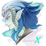  alien bad_id bad_pixiv_id blue_hair blue_skin horns male_focus pointy_ears profile ru_sylphe solo souka_(arumarosu) xenoblade_(series) xenoblade_chronicles_x yellow_eyes 