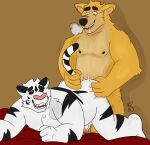 absurd_res anthro axel_(remember_the_flowers) bodily_fluids breath canid canine canis cooper_krager doggystyle drooling duo felid from_behind_position genitals hi_res humanoid male male/male mammal nipples pantherine penis raised_tail redsinity remember_the_flowers saliva scar sex stripes tail tail_pull tiger wolf