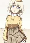  :o bad_id bad_twitter_id blonde_hair blue_eyes garrison_cap hat long_sleeves looking_at_viewer magryo763 military military_uniform open_mouth raisa_pottgen short_hair solo strike_witches uniform world_witches_series 