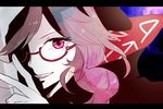  brown_eyes brown_hair face glasses looking_at_viewer open_mouth shaded_face shadow solo sooru0720 touhou usami_sumireko 