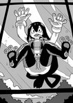  :&lt;&gt; against_glass all_fours asui_tsuyu belt bodysuit boku_no_hero_academia cloud eyelashes frog_girl glass gloves greyscale hair_rings long_hair long_tongue looking_at_viewer low-tied_long_hair monochrome o_den open_mouth solo tongue tongue_out tree webbed_feet window 
