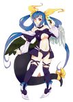  asymmetrical_wings bad_deviantart_id bad_id bare_shoulders bird bird_on_hand black_legwear blue_hair blush bow breasts choker collarbone detached_sleeves dizzy feathered_wings feathers full_body green_wings guilty_gear hair_ribbon hair_rings highres large_breasts long_hair long_sleeves looking_at_viewer midriff navel pigeon-toed red_eyes ribbon smile solo standing tail tail_ribbon thighhighs thighs transparent_background very_long_hair white_wings wings yellow_bow yellow_ribbon zolanka 