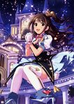  :d absurdres brown_eyes brown_hair crown dress gloves hands_clasped highres idolmaster idolmaster_cinderella_girls mini_crown official_art one_side_up open_mouth own_hands_together shimamura_uzuki smile star!! thighhighs white_gloves white_legwear 